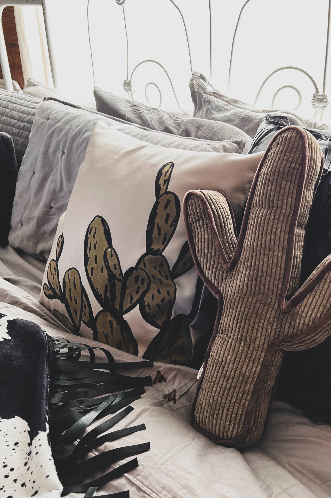 Aztec Cactus Throw Pillow