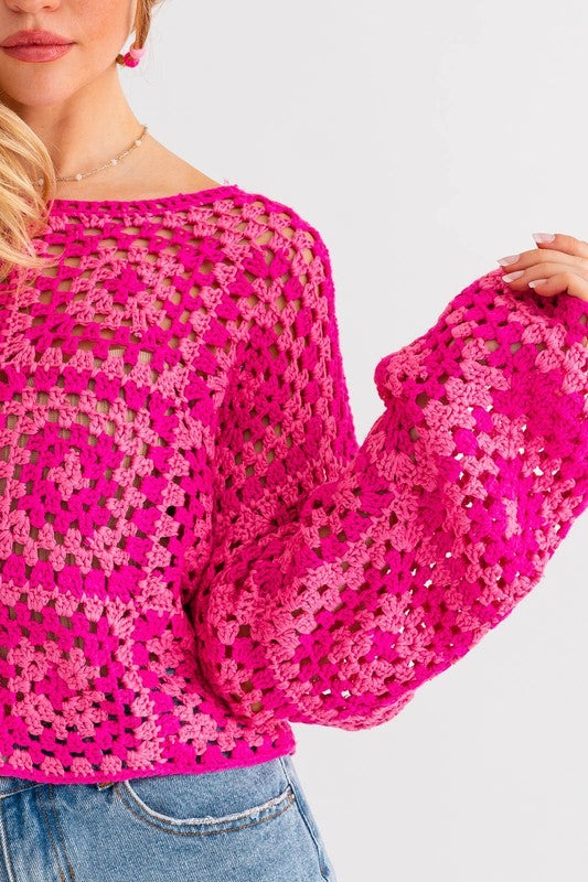 Stevie Long Sleeve Crochet Top