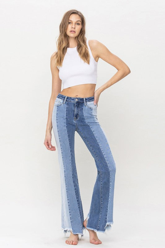 Vervet HIGH RISE RELAXED FLARE WITH UNEVEN RAW HEM