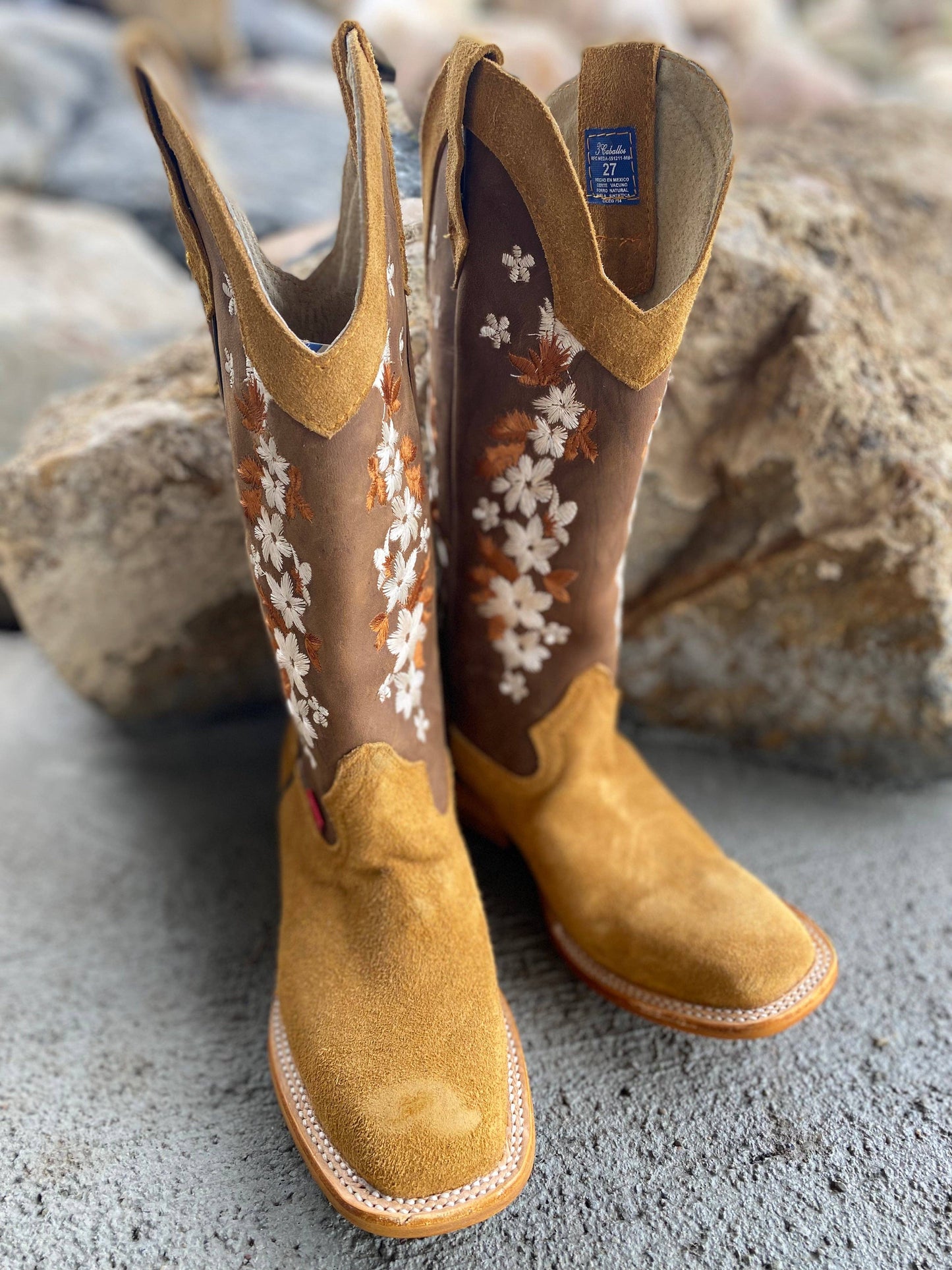 Rancherr Boots  - Size 7 Buckskin Floral Rancherr Rodeo Boot