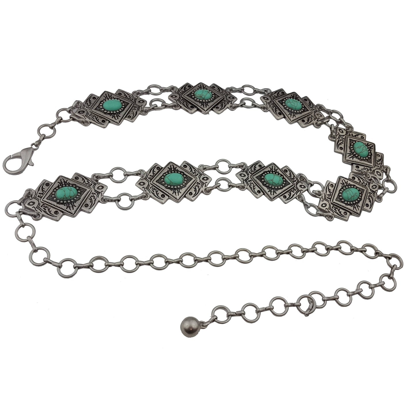 Navajo style silver chain belt