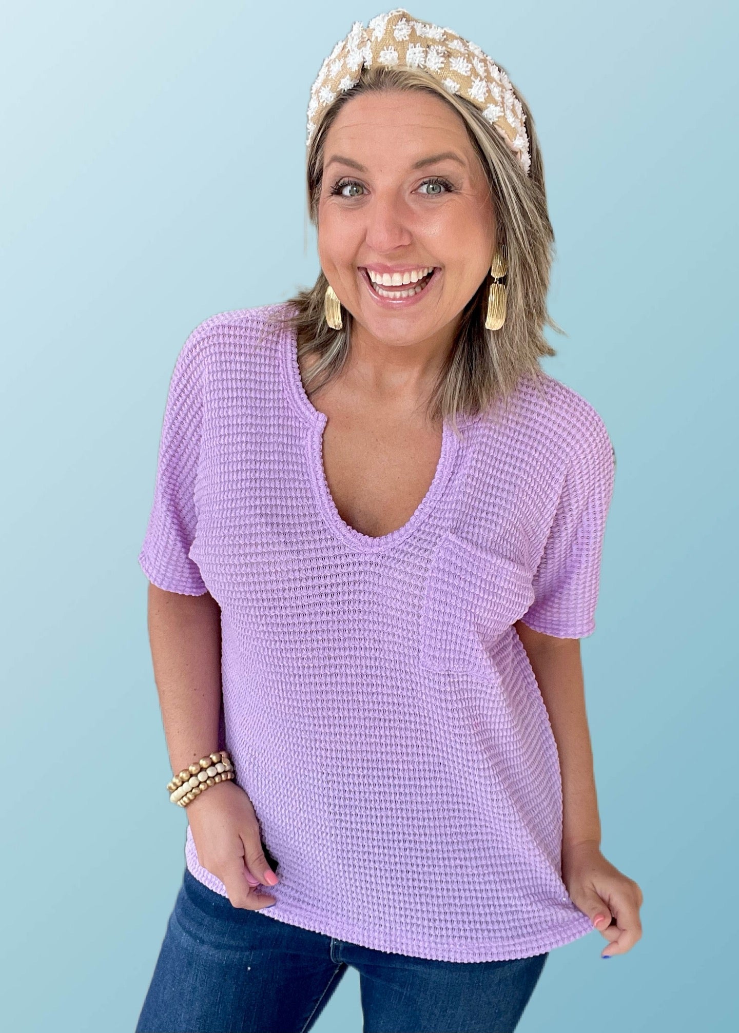 shades of spring lightweight sweater, lavender | plus