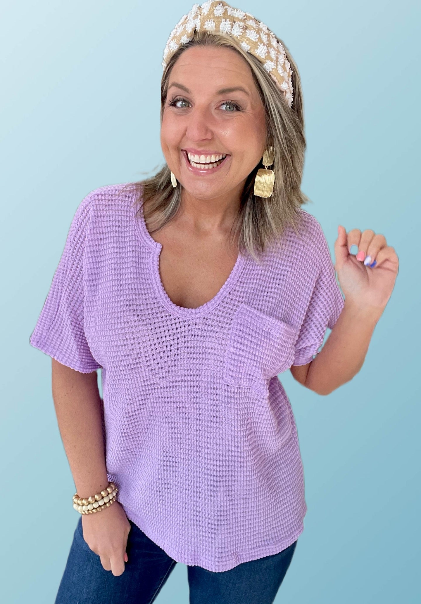 shades of spring lightweight sweater, lavender | plus
