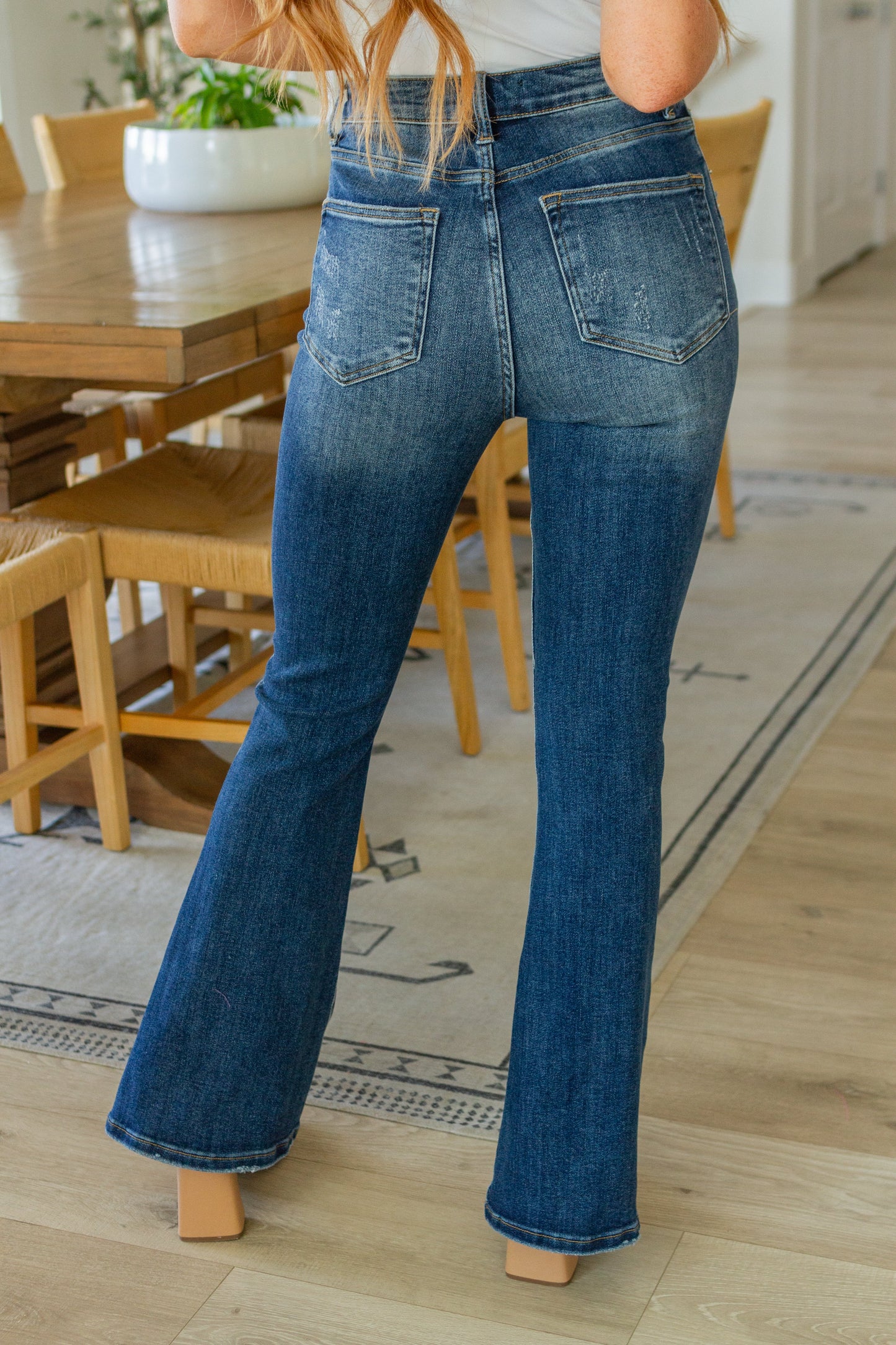 Carina High Rise Vintage Wash Flare Jeans