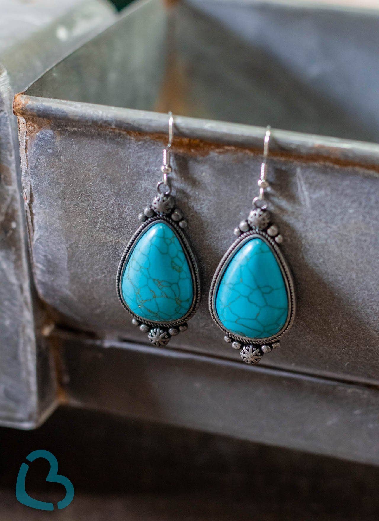 The Brenham Earrings in Turquoise