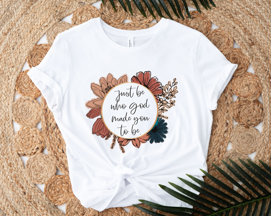 Just Be Who God White Graphic Tee