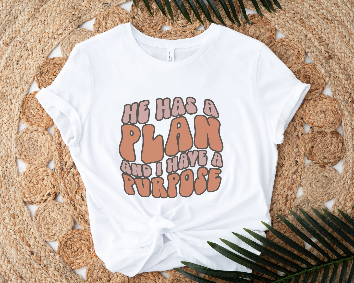 He Has A Plan White Graphic Tee